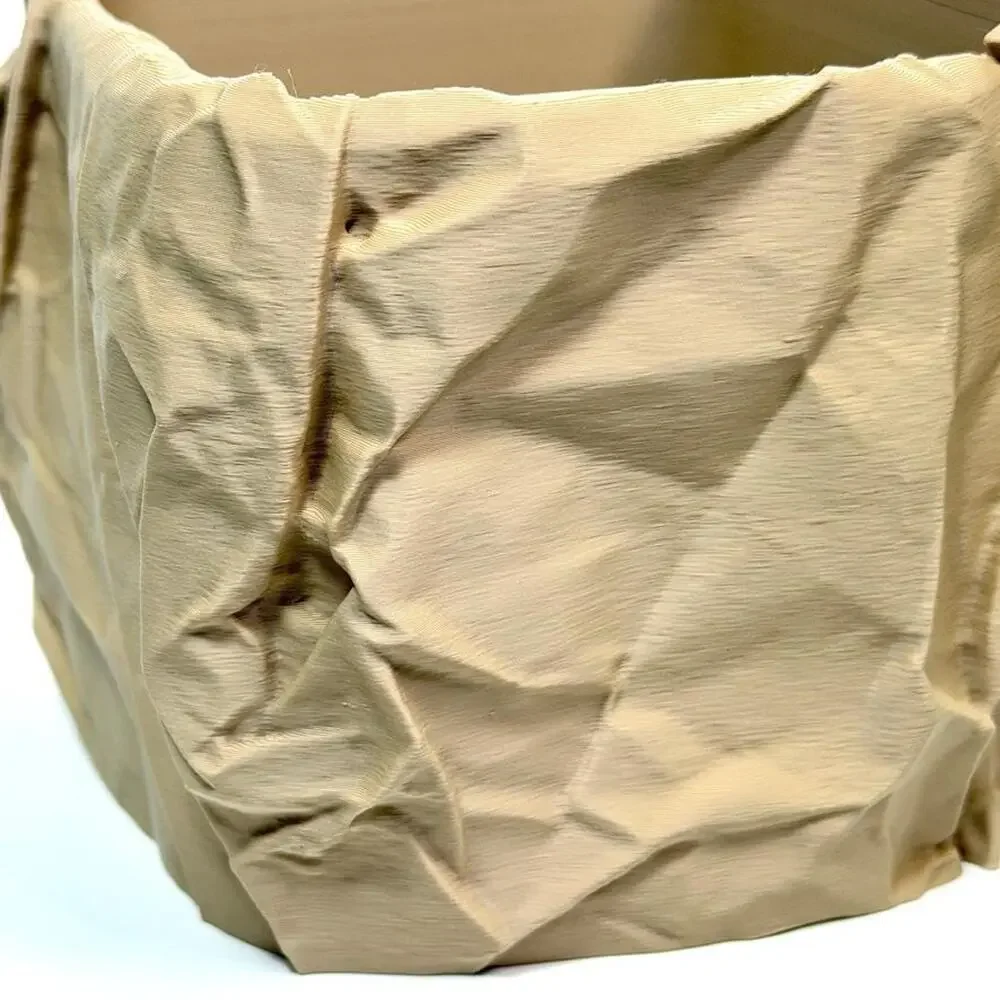 Crumpled Paper Pot, Cachepot Planter, Square Indoor Tabletop Plant Pot